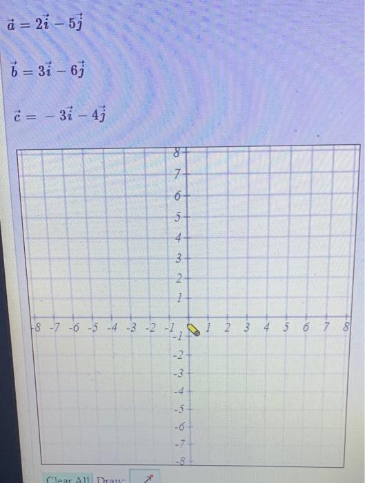 A 2i 5j 6 31 6j 3i 4j 7 6 5 4 3 24 1 8 7 6 5 4 3 2 1 1 2 3 4 5 6 7 8 1 Clear All Draw F Po 2 2 3 4 1