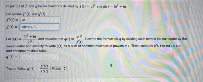1 Point Find The Derivative Of The Function G X G X Et 2x 3 1 Point Let F And G Be The Functions Defined By 2