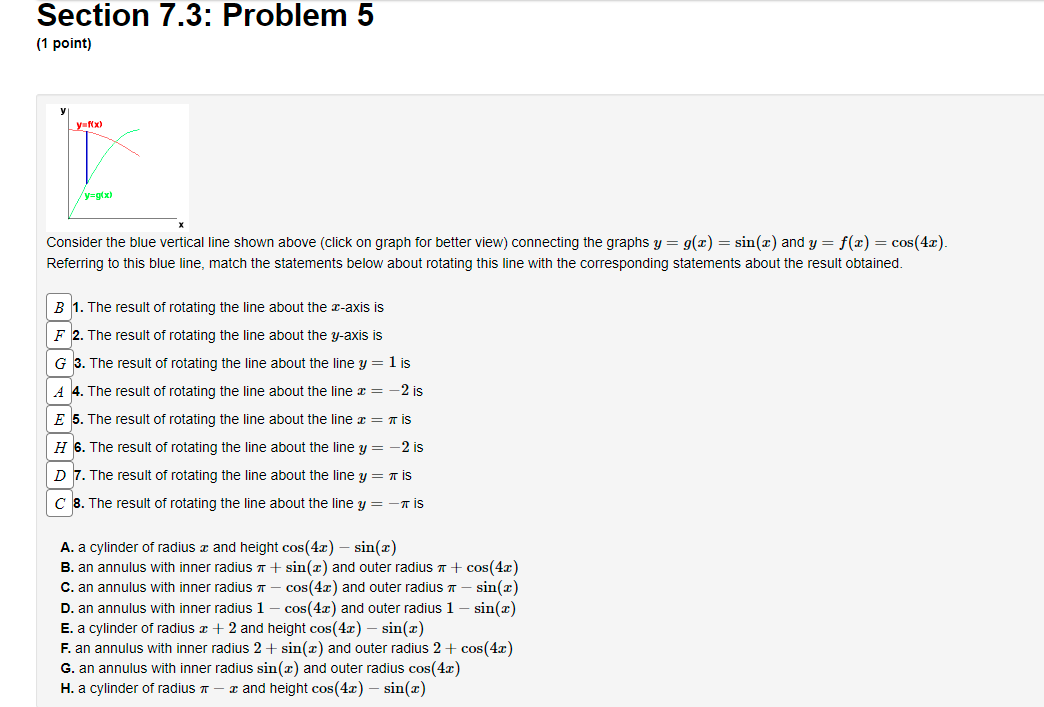Section 7 3 Problem 5 1 Point Y Y F X Y G X Consider The Blue Vertical Line Shown Above Click On Graph For Better 1