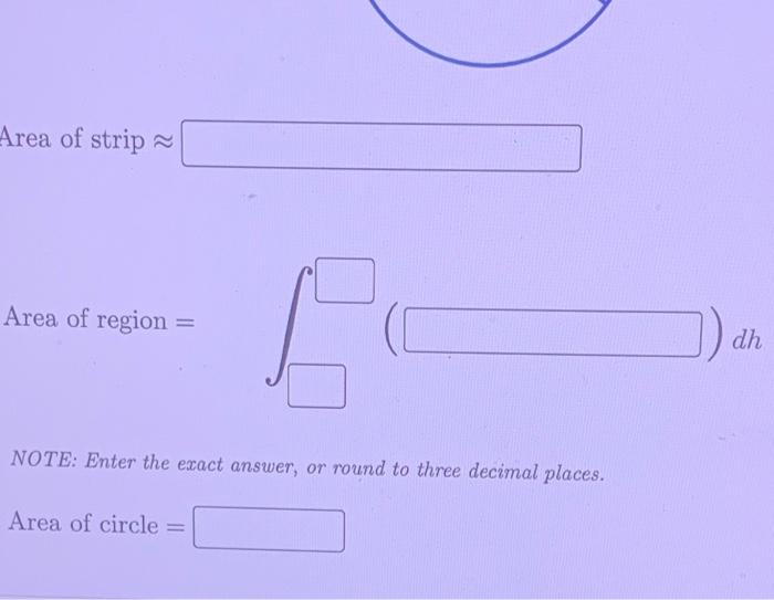 Give An Equation Representing The Area Of The Strip You Would Use In A Riemann Sum Representing The Area Of The Region 2