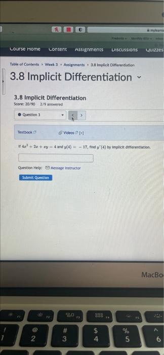 10 Lourse Home Content Assignments Discussions Quizzes Table Of Contents Week 3 Assignments 3 11 Implicit Differentiatio 1