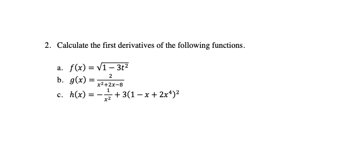 3 Find Equations For The Lines Tangent To The Functions Given In The Previous Problem For X 1 2 In Either Slope Inter 2