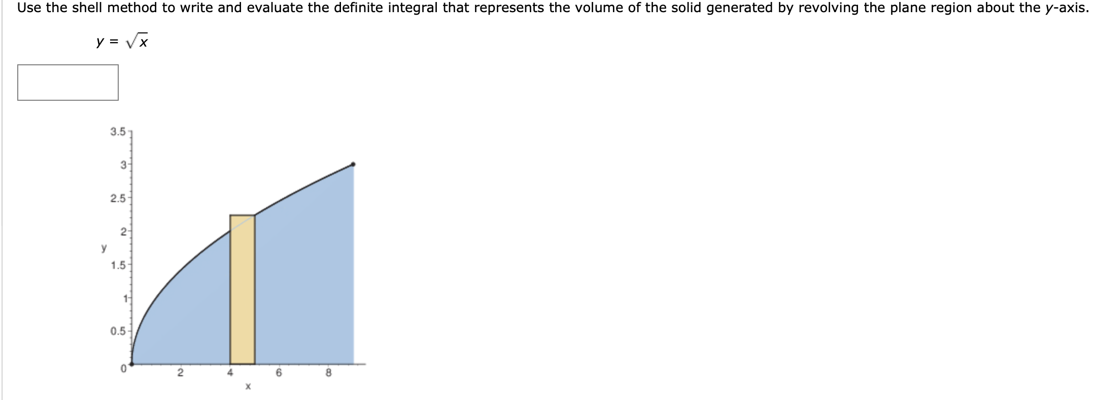 Use The Shell Method To Write And Evaluate The Definite Integral That Represents The Volume Of The Solid Generated By Re 1