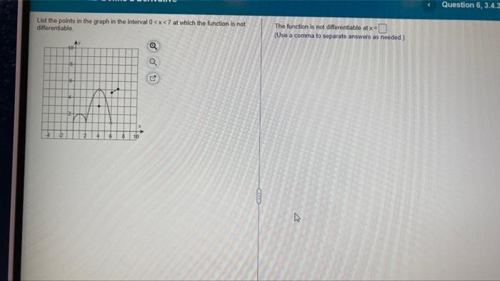 List The Points In The Graph In The Interval 0 X 7 At Which The Function Is Not Differentiable Q 20 1 A E Colle The Func 1
