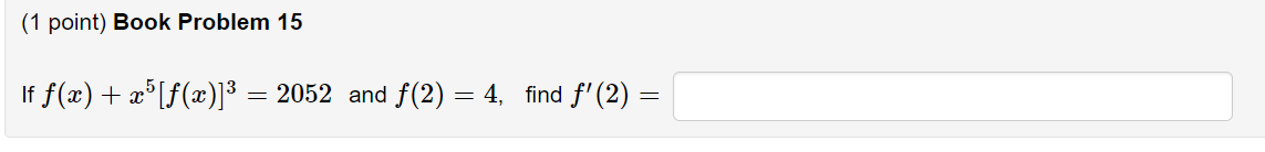 1 Point Book Problem 15 Lf F X X F X 2052 And F 2 4 Find F 2 1