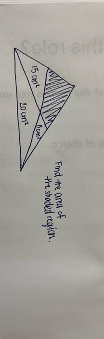 Eirl Sofors To D Celo 15 Cm 8cm 20 Cm Find The Area Of The Shaded Region 1