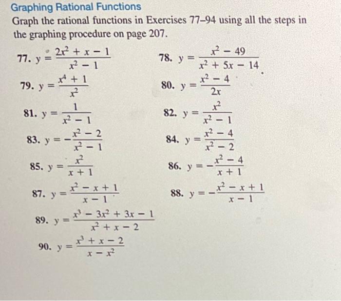 Graphing Rational Functions Graph The Rational Functions In Exercises 77 94 Using All The Steps In The Graphing Procedur 1