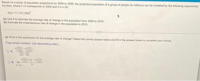 Based On A Study Of Population Projections For 2000 To 2050 The Projected Population Of A Group Of People In Millions 1