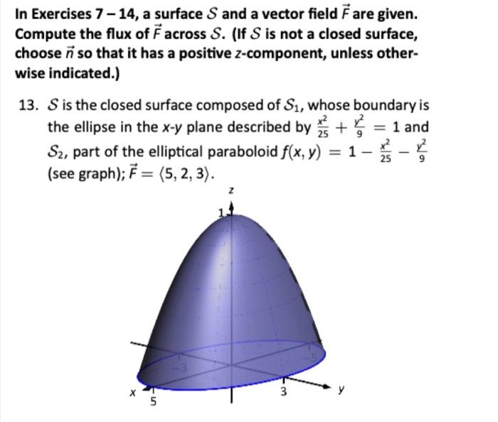 In Exercises 7 14 A Surface S And A Vector Field Fare Given Compute The Flux Of F Across S If S Is Not A Closed Surf 1
