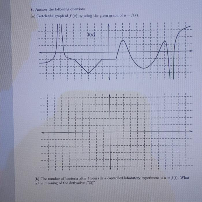 8 Answer The Following Questions A Sketch The Graph Of F X By Using The Given Graph Of Y F X 1 1 1 I Lil 1