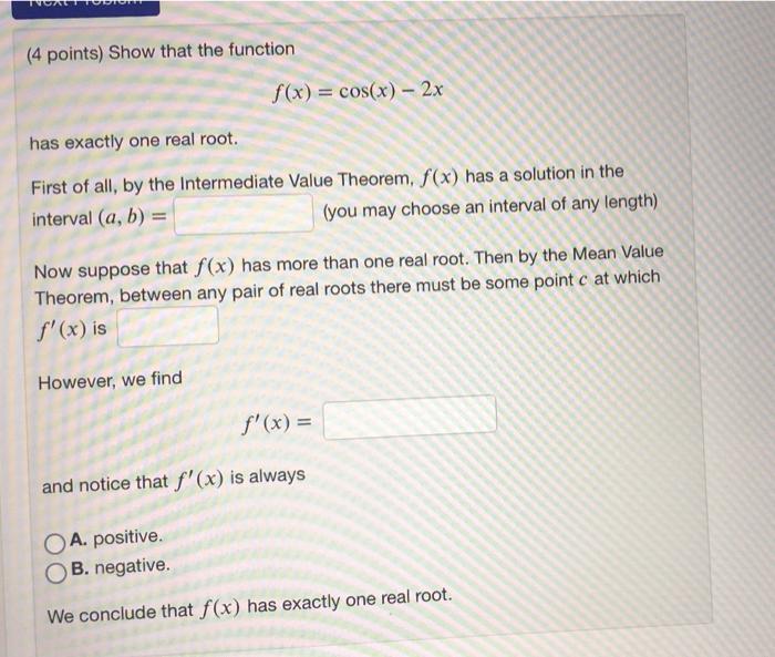 Next Problem 2 Points Find The Absolute Maximum And Absolute Minimum Values Of The Function F T 1 T On The Interval 2