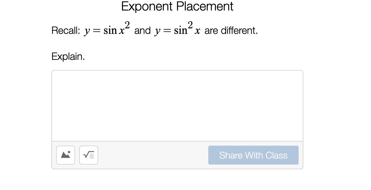 Exponent Placement Recall Y Sin X And Y Sin X Are Different Explain Share With Class 1