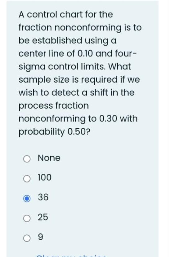 A Control Chart For The Fraction Nonconforming Is To Be Established Using A Center Line Of 0 10 And Four Sigma Control 1