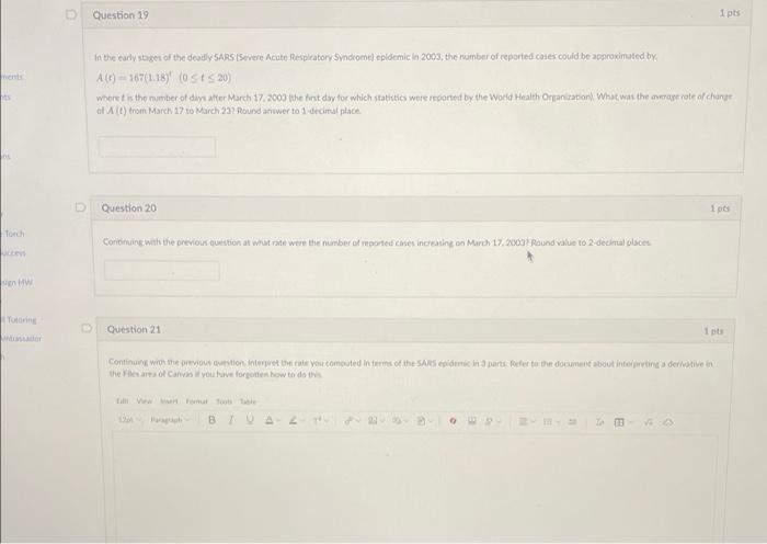 Ments Ts Ucce En Hw Tutoring A 1 Pts Question 19 In The Early Stages Of The Deadly Sars Severe Acute Respiratory Syndro 1