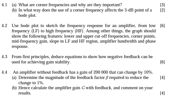 3 4 1 A What Are Corner Frequencies And Why Are They Important B In What Way Does The Use Of A Corner Frequency A 1
