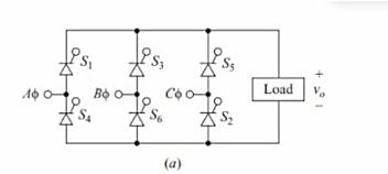 The Six Pulse Controlled Three Phase Converter Shown In The Figure Is Supplied From A 480 V Rms Line To Line 60 Hz Three 1