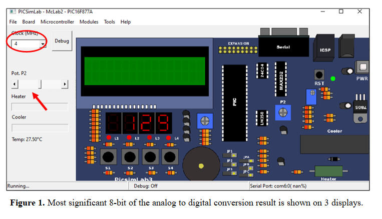 Start Picsimlab Select The Board Mclab2 Select Pic16f877a As Microcontroller Using The Micro Controller Tab Configure 1