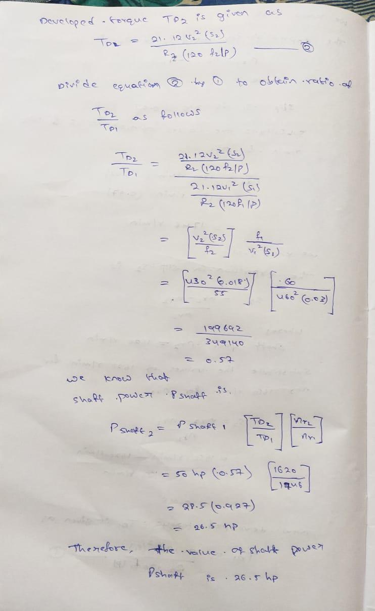 A Three Phase Wye Connected 50hp 60hz 4000v Six Pole Induction Motor Operating At Rated Condition Has An Efficiency Po 3