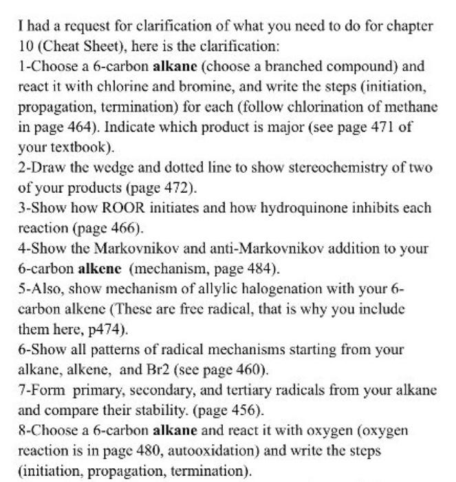 I Had A Request For Clarification Of What You Need To Do For Chapter 10 Cheat Sheet Here Is The Clarification 1 Choo 1