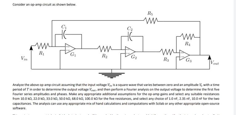 Consider An Op Amp Circuit As Shown Below C Ww Ww Ww R G R G R3 G3 Vout Vin Analyze The Above Op Amp Circuit Assum 1