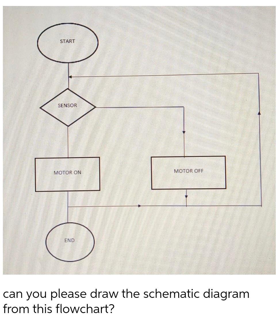 Start Sensor Motor On Motor Off End Can You Please Draw The Schematic Diagram From This Flowchart 1