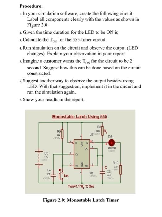 Procedure 1 In Your Simulation Software Create The Following Circuit Label All Components Clearly With The Values As 1