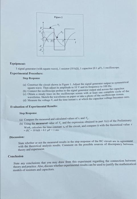 Eeng223 Electric Circuits Lab Experiment Iv First Order Circuits Objectives 1 To Study The Step Response Of A Series R 2