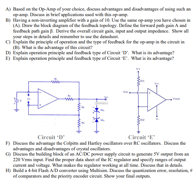 A Based On The Op Amp Of Your Choice Discuss Advantages And Disadvantages Of Using Such An Op Amp Discuss In Brief Ap 1
