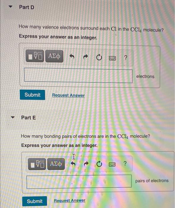 Part A How Many Valence Electrons Does C Have Initially Express Your Answer As An Integer 4 Electrons Submit Previous 3