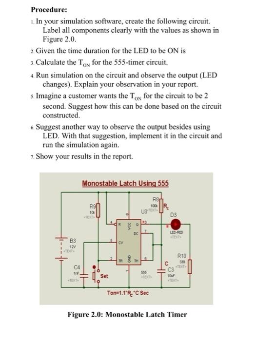 Procedure 1 In Your Simulation Software Create The Following Circuit Label All Components Clearly With The Values As 1