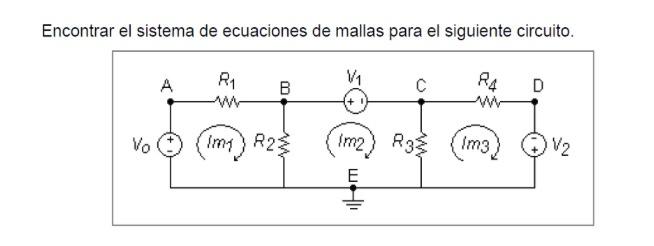Encontrar El Sistema De Ecuaciones De Mallas Para El Siguiente Circuito 1 C Ra D A 1 Www B Ww 1 Imd R2 S M2 R3 3 1