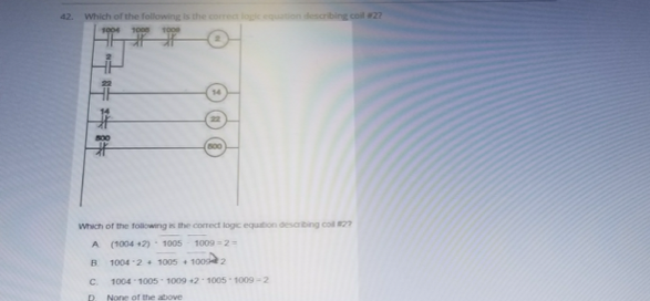 42 Which Of The Following Is The Correct Logics 1004 1000 Hp 000 Describing Coil 27 Which Of The Following Is The 1