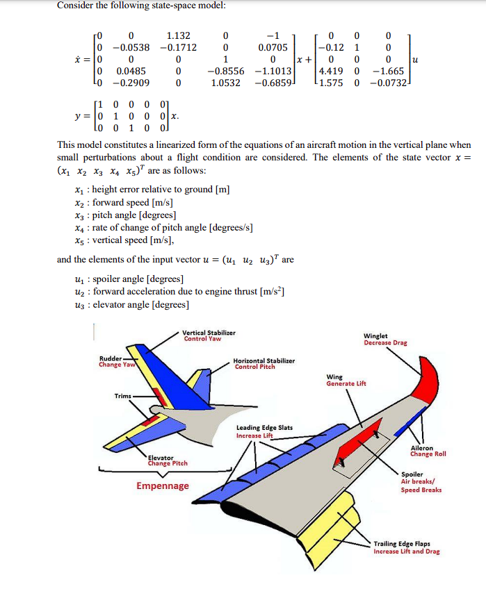 Consider The Following State Space Model 0 1 132 0 0 0 0 0 1712 0 0 12 1 0 0538 0 1 0 0705 0 1 1013 X 0 0 1 0 0 1