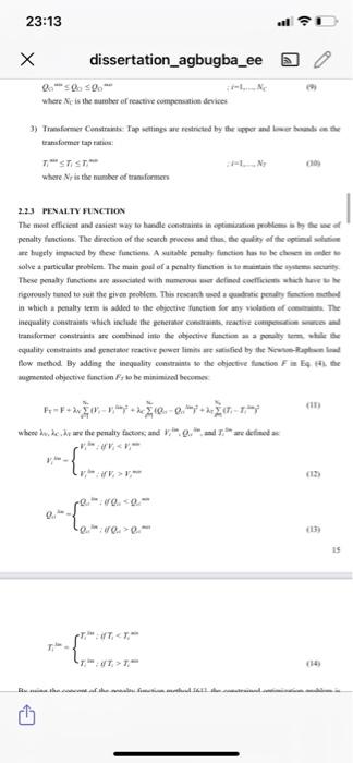 2 2 The Orpd Problem Formulation The Objective Of The Orpd Is To Minimize The Active Power Loss In The Transmission Netw 2