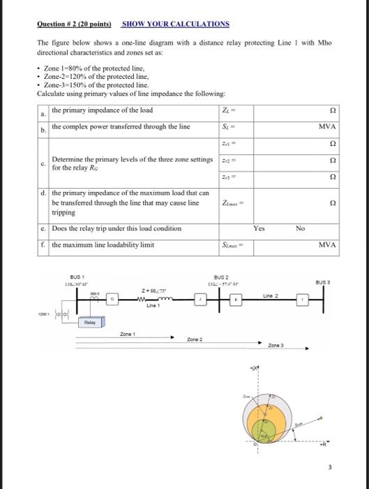 Question 1 20 Points Show Your Calculations The System Diagram Shown Below Shows A Simple 132 Kv Network It Is Requ 2