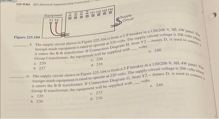 225 Wb4 Iec Electrical Apprenticeship Curriculum Equipment T1 T2 Supply Circuit Figure 225 104 5 The Supply Circuit Sh 1