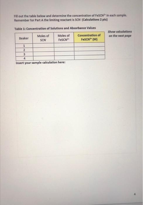 Experiment 7 Determine Of K For Fescn Aq 1 Objective To Determine The Equilibrium Constant For The Formation Of A Com 3