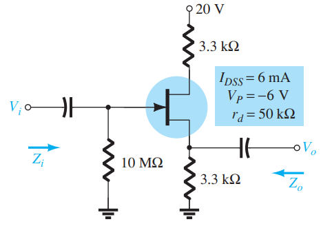 Determine Zi Zo And Av For The Network Of The Following Circuit 1