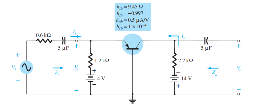 For The Common Base Amplifier Determine A Zi B Ai C Av D Zo 1