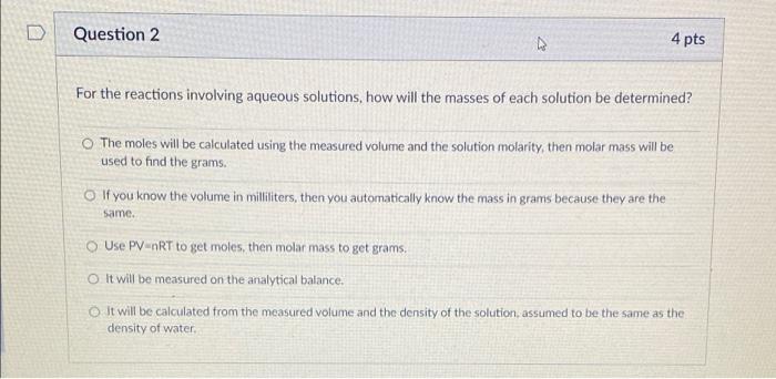 Question 1 4 Pts If During The Reaction Your Measured Temperature Increases Should Your Final Calculated Value For Th 2