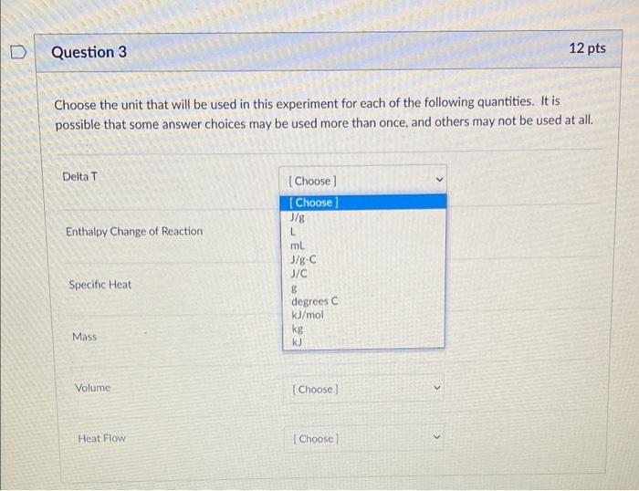 Question 1 4 Pts If During The Reaction Your Measured Temperature Increases Should Your Final Calculated Value For Th 3
