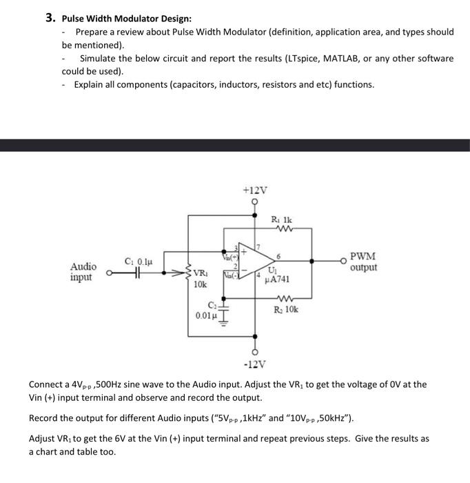 3 Pulse Width Modulator Design Prepare A Review About Pulse Width Modulator Definition Application Area And Types 1