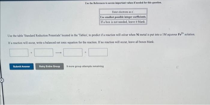 Use The References To Access Important Values If Needed For This Question Enter Clectrons As Use Smallest Possible Integ 1