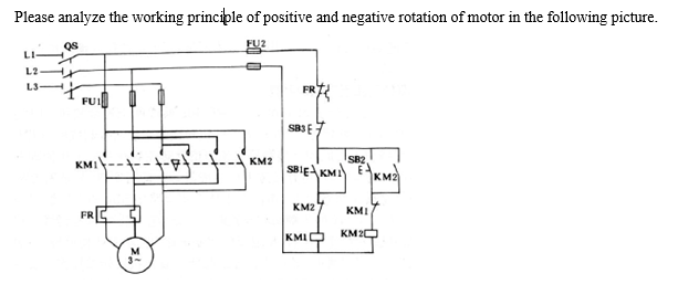 Please Analyze The Working Principle Of Positive And Negative Rotation Of Motor In The Following Picture Fuz Qs Li L2 L 1