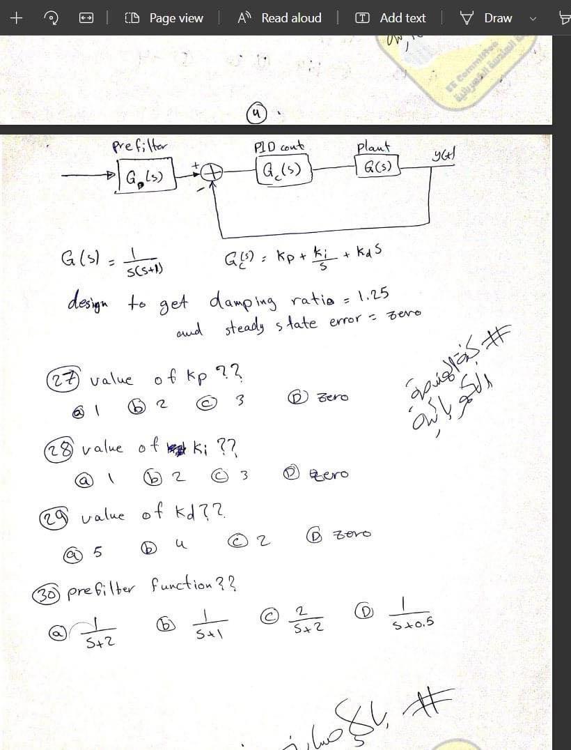 Cd Page View A Read Aloud Prefilter Pid Cont Gls G S G S G Kp S S 1 S Design To Get Damping Ratio 27 V 1