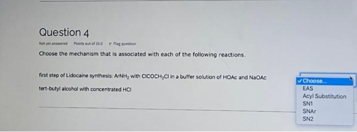 Question 4 Fuguedan Choose The Mechanism That Is Associated With Each Of The Following Reactions Natyrian Pots Out Of 1 1