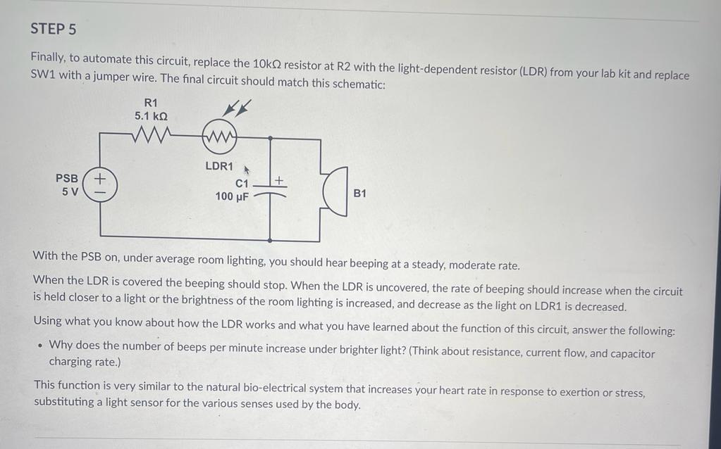 Step 5 Finally To Automate This Circuit Replace The 10k2 Resistor At R2 With The Light Dependent Resistor Ldr From Y 1
