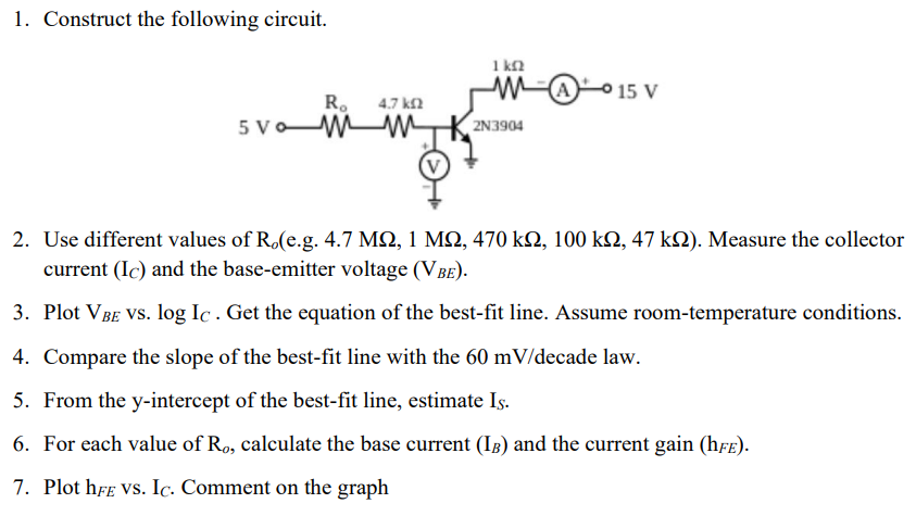 This Circuit Derives The Formula For The Ebers Moll Equation If Possible Please Use Multisim As Circuit Simulator 1
