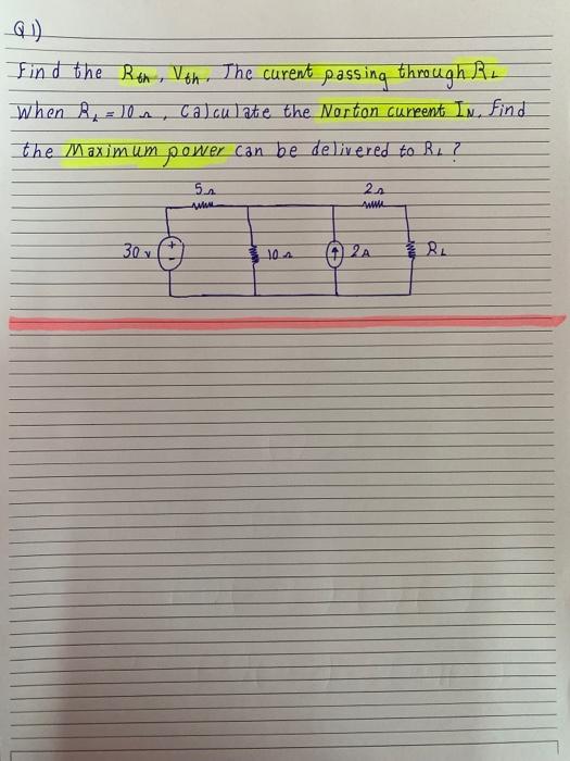 Find The Ron Von The Curent Passing When R 100 Calculate The The Maximum Power Can Be Delivered To R 5 20 Www 3 2
