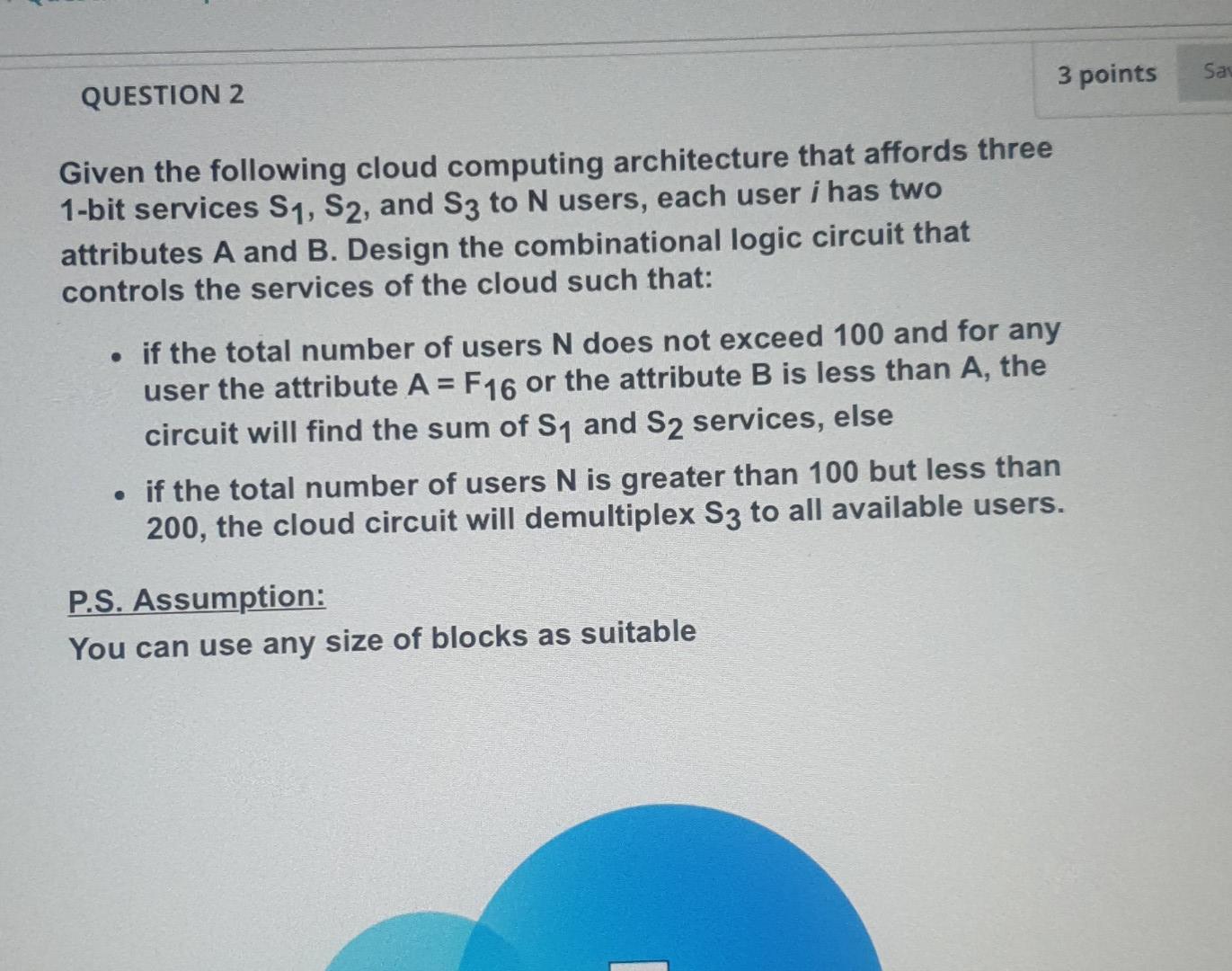 Question 2 Given The Following Cloud Computing Architecture That Affords Three 1 Bit Services S1 S2 And S3 To N Users 1